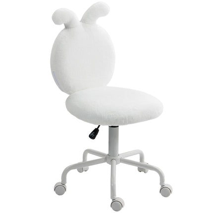 White Velvet Rabbit Ear Swivel Chair - Adjustable in height