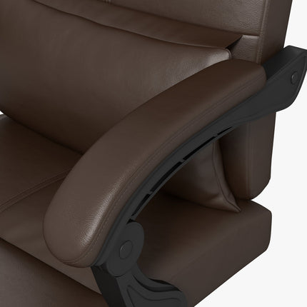 Scaun de birou cu funcție de masaj, scaun de birou ergonomic cu funcție de înclinare, tetiera, reglabil pe înălțime, maro