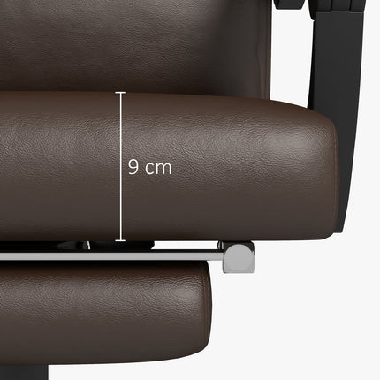 Scaun de birou cu funcție de masaj, scaun de birou ergonomic cu funcție de înclinare, tetiera, reglabil pe înălțime, maro