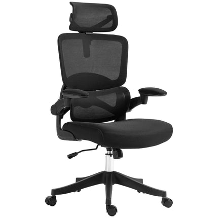 Office chair, Mesh, height adjustable, rocking, black