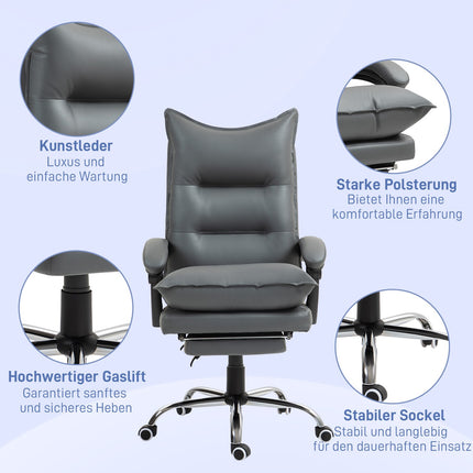 Ergonomic office chair, foldable & height adjustable, dark grey