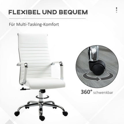 Ergonomic white office chair, 360° rotatable, 120 kg capacity