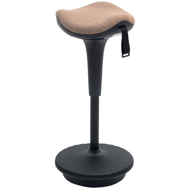 Ergonomic swivel office stool, adjustable 68.5-83.5 cm, brown
