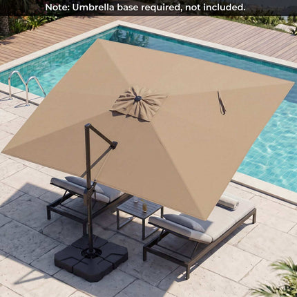 Umbrelă de terasă cu manivelă, 300x390 cm, maro