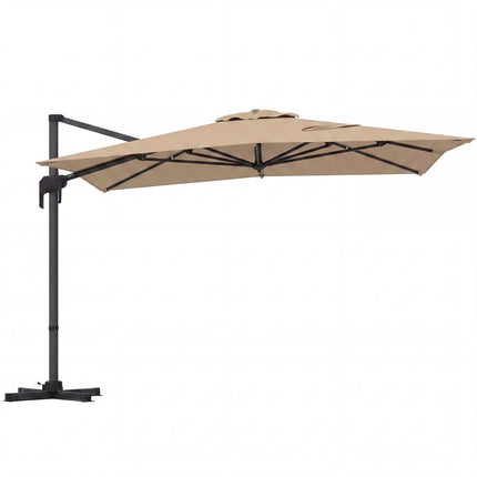 Umbrelă de terasă cu manivelă, 300x390 cm, maro