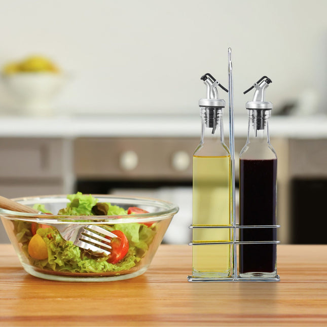 Oil and vinegar set with stand