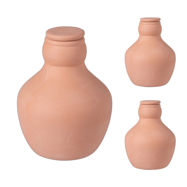 Set de irigații Ollas, ghivece de lut de 500 ml, pachet de 3