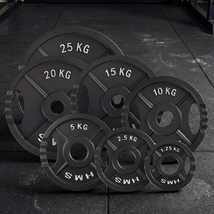 Olympic Weight Plate, Black Cast Iron, 1.25 Kg
