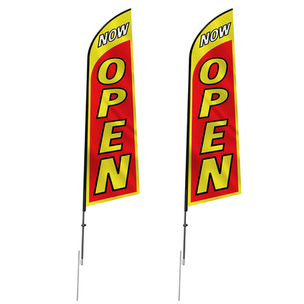 Open Feather Flag Kit, 2-Pack, 16.3 Ft Poles Stakes