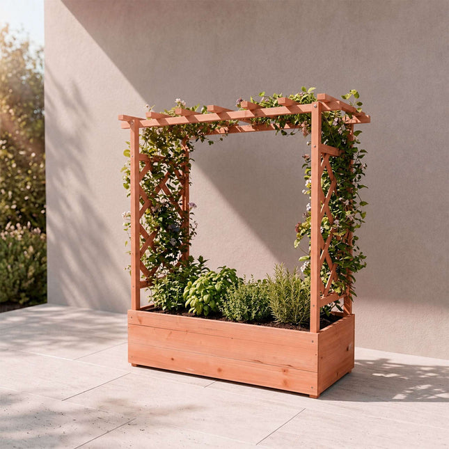 Jardinieră portocalie cu spalier și acoperiș, mărimea M