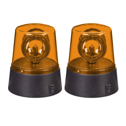 Lumini de petrecere cu LED rotative portocalii, set de 2