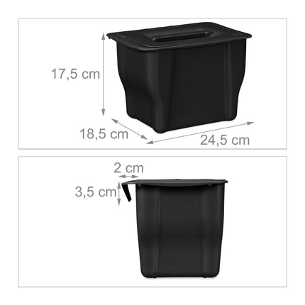 Coș de gunoi organic Bucătărie 5 l negru