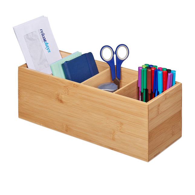 Cutie de organizare din bambus 4 compartimente