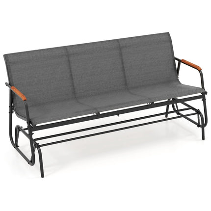 Bancă glisor pentru exterior pentru 3 persoane cu șezut din material textil respirabil