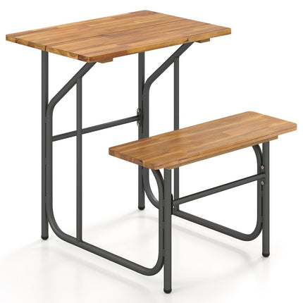 Set de masă pentru balcon exterior cu lemn de salcâm și metal