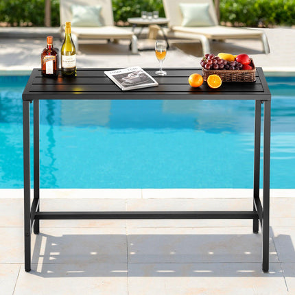 Outdoor Bar Table 120 x 37.5 cm, Waterproof Steel Top