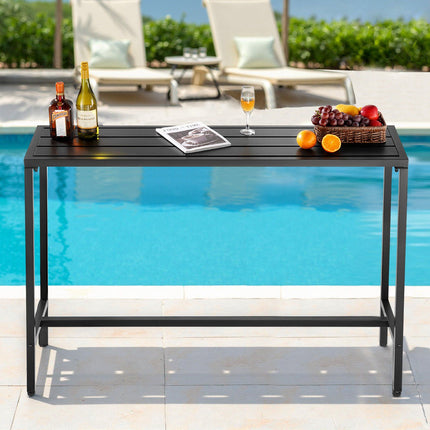 Outdoor Bar Table 140 x 37.5 cm, Waterproof Steel Frame