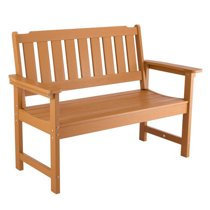 Outdoor Bench 128 cm, 363 kg Capacity, Wood-Look