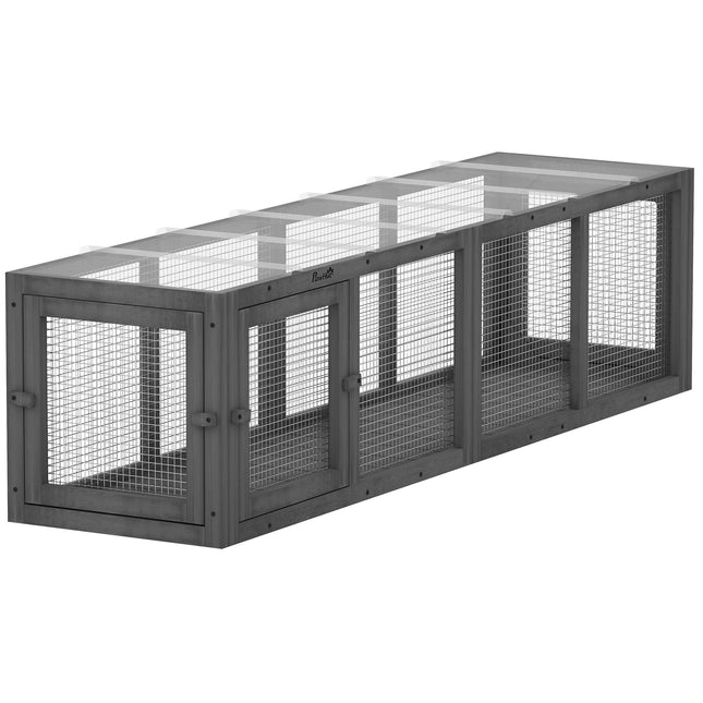 Tunel pentru pisici de exterior, lemn și plastic rezistent la intemperii, 146 cm