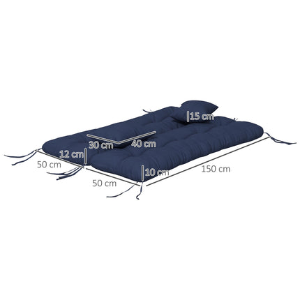 Set de perne pentru scaune de exterior, 150x50 cm, rezistente la apă, bleumarin