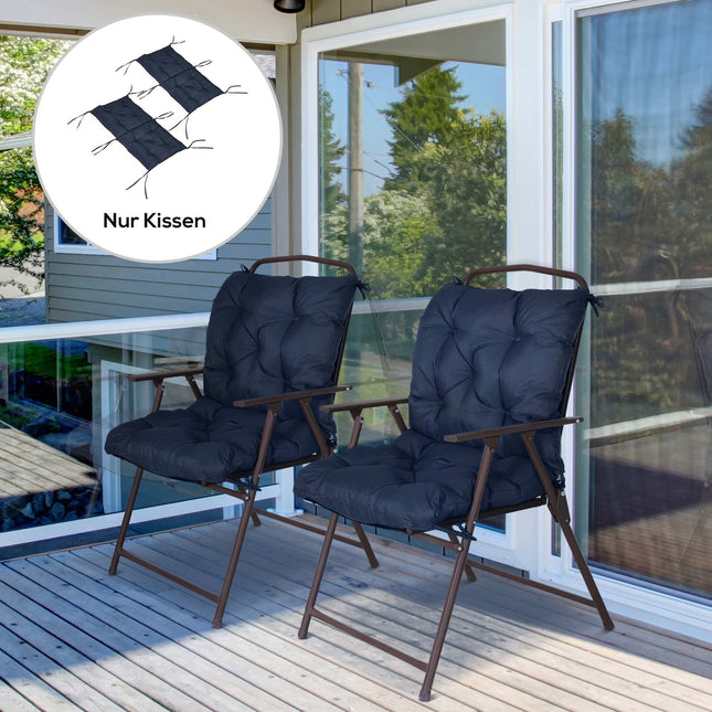 Set de perne pentru scaune de exterior, 98x50 cm, albastru închis, grosime 8 cm
