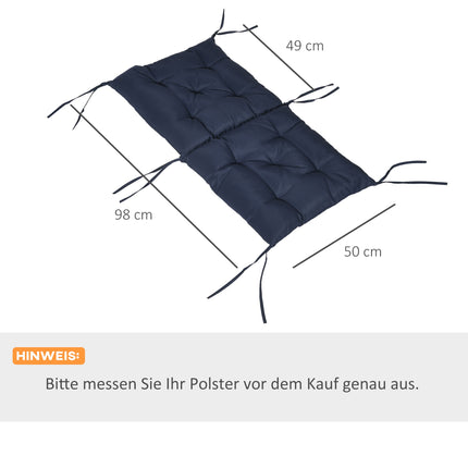 Set de perne pentru scaune de exterior, 98x50 cm, albastru închis, grosime 8 cm