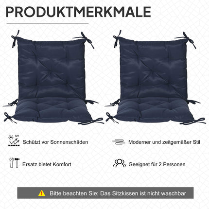 Set de perne pentru scaune de exterior, 98x50 cm, albastru închis, grosime 8 cm