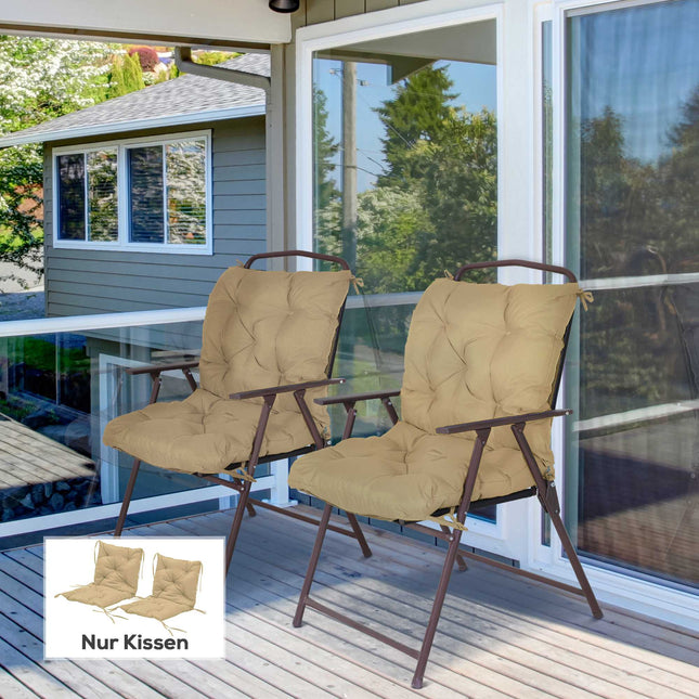 Set de perne pentru scaune de exterior, 98x50 cm, kaki, grosime 8 cm
