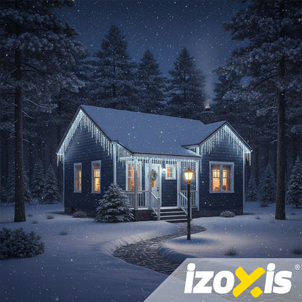 Outdoor Christmas Lights, 300 LED, Cool White, 15m, 8 Modes