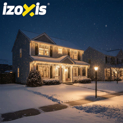 Lumini de Crăciun pentru exterior, 300 LED-uri, alb cald, 15 m, 8 moduri de iluminare