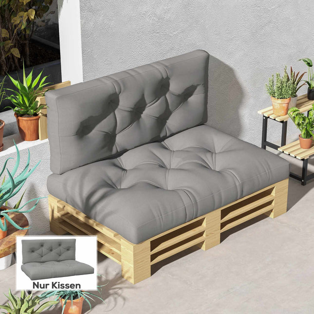 Set de perne de exterior, cu smocuri, 120x80x12 cm, gri deschis