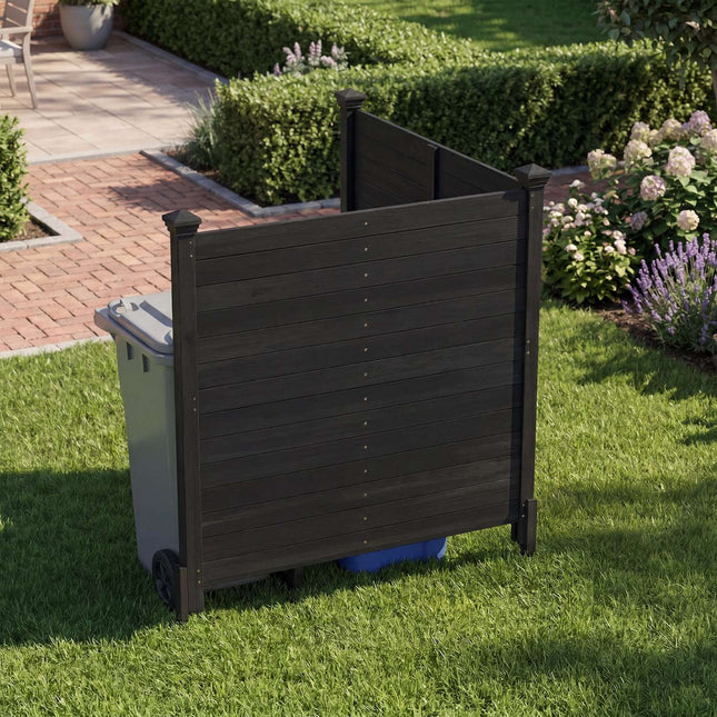 Gard de intimitate din lemn de brad pentru exterior – negru, 2 panouri