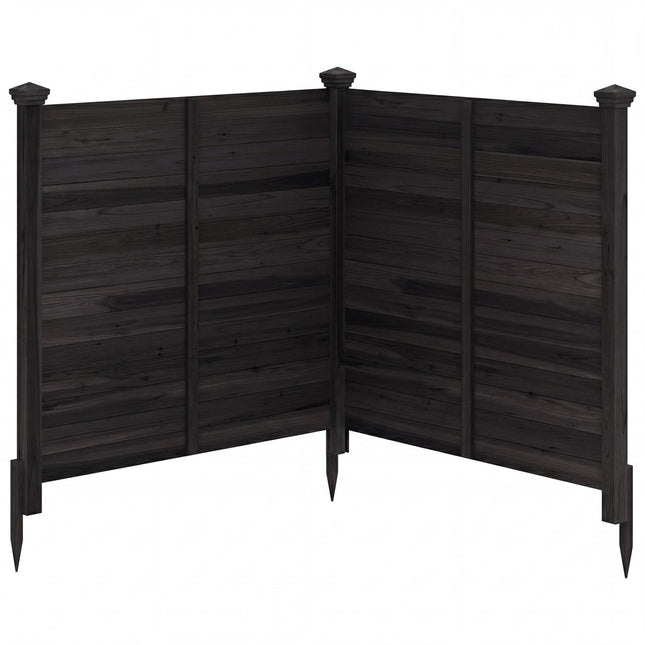 Gard de intimitate din lemn de brad pentru exterior – negru, 2 panouri