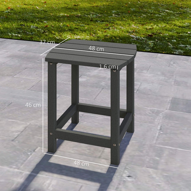 Masă laterală HDPE pentru exterior, rezistentă la intemperii, 48x37x46 cm, gri