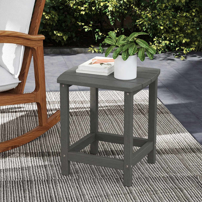 Masă laterală HDPE pentru exterior, rezistentă la intemperii, 48x37x46 cm, gri