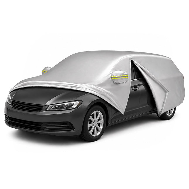 Husă auto pentru exterior, hatchback, 400–435 cm, argintie