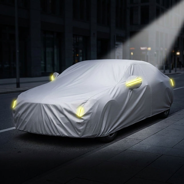 Husă auto pentru exterior, hatchback, 400–435 cm, argintie