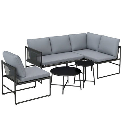 Set de lounge exterior pentru 4-5 persoane cu canapea și masă