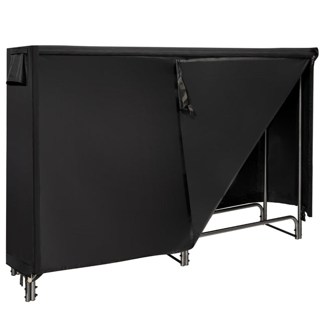 Suport metalic pentru lemne de foc, exterior, cu husă impermeabilă, 184x35,5x122,5 cm