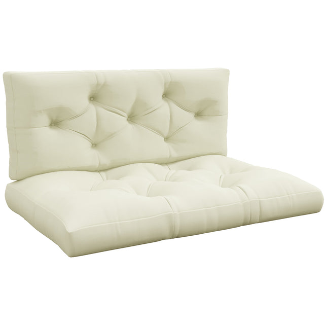 Set de perne de exterior din paleți, 2 piese, 120x80 cm, crem