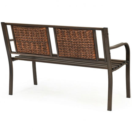 Bancă de terasă pentru exterior – Rattan PE, cadru din oțel, 225 kg