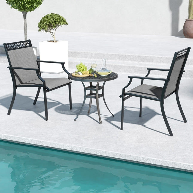 Set de scaune de terasă pentru exterior, material textil cu uscare rapidă și cadru metalic
