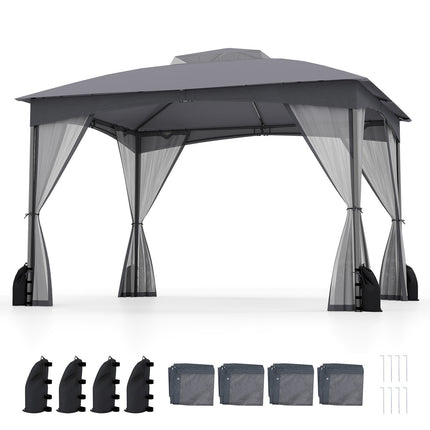 Pavilion Exterior 3,6 x 3 m, Plasa de tantari, Impermeabil, Gri