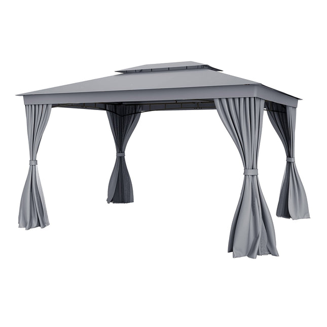 Pavilion exterior cu plasă și perdele – impermeabil, 4x3m