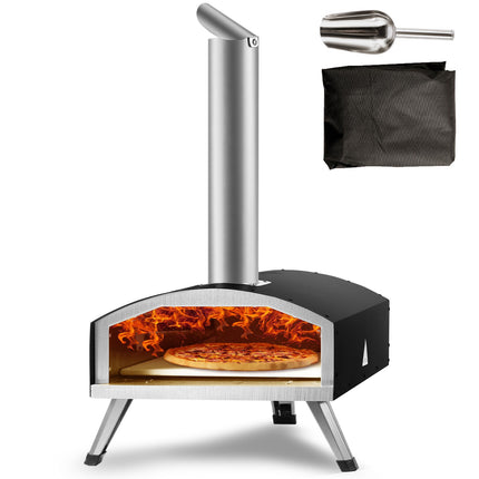 Outdoor Pizza Oven 12-Inch, Pellet Or Charcoal, Pizza Stone