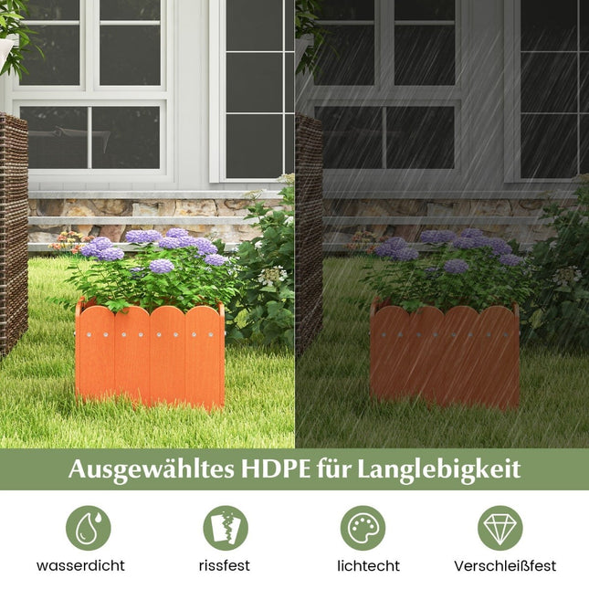 Set jardiniere de exterior, HDPE, rezistente la intemperii, 32x30x25 cm, portocaliu