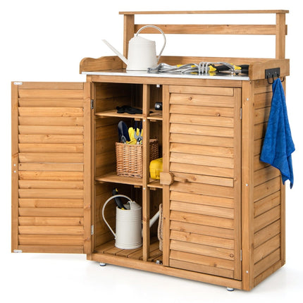 Bancă de grădinărit pentru exterior cu spațiu de depozitare, lemn, 87x45x120 cm