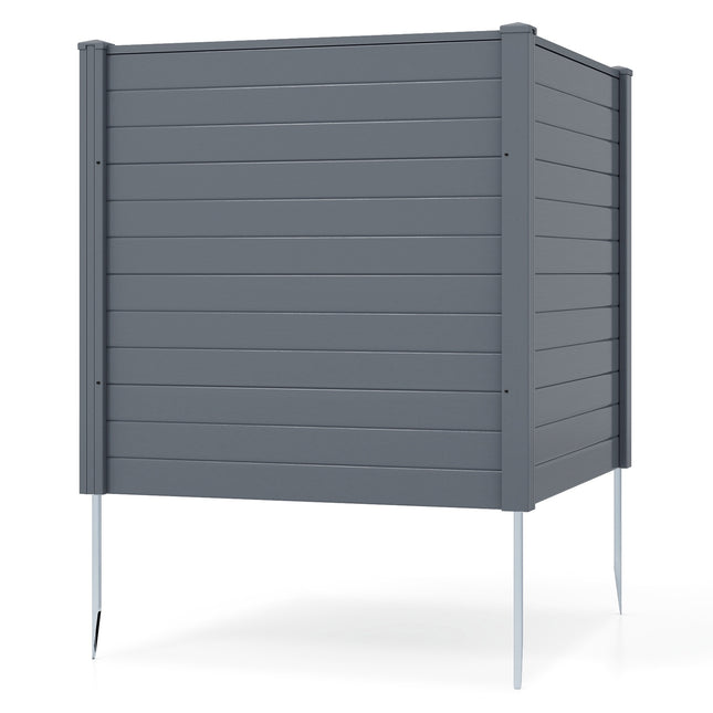 Panouri de gard exterior pentru intimitate 123x123cm, pachet de 2, țepi metalici, gri