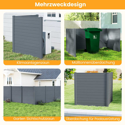 Panouri de gard exterior pentru intimitate 123x123cm, pachet de 2, țepi metalici, gri