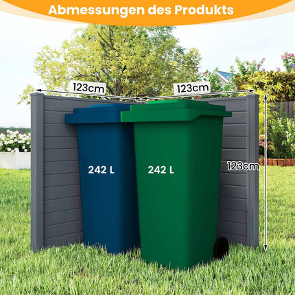 Panouri de gard exterior pentru intimitate 123x123cm, pachet de 2, țepi metalici, gri
